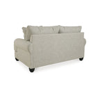Ensemble de salon 4 pièces en tissu beige pour 5 à 6 personnes – Accoudoirs roulés