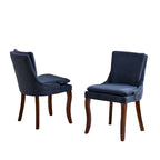 Chaise de salle à manger capitonnée en chenille beige / bleu / gris, lot de 2