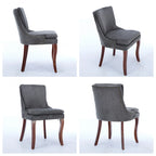 Chaise de salle à manger capitonnée en chenille beige / bleu / gris, lot de 2