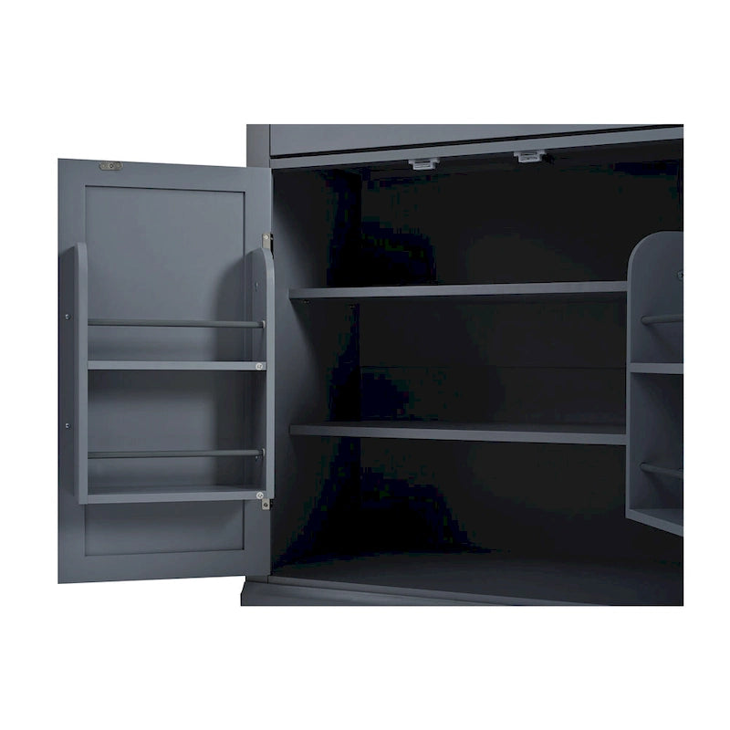 Meuble de rangement de cuisine blanc autoportant avec tiroir, simple