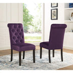 Ensemble de salle à manger rond 5 pièces, bleu/beige/noir/violet, chaises rembourrées à dossier haut, 4 places