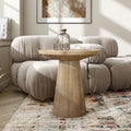 Chêne, Table d'appoint piédestal conique ronde, 1 pièce
