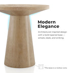 Chêne, Table d'appoint piédestal conique ronde, 1 pièce