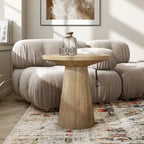 Chêne, Table d'appoint piédestal conique ronde, 1 pièce