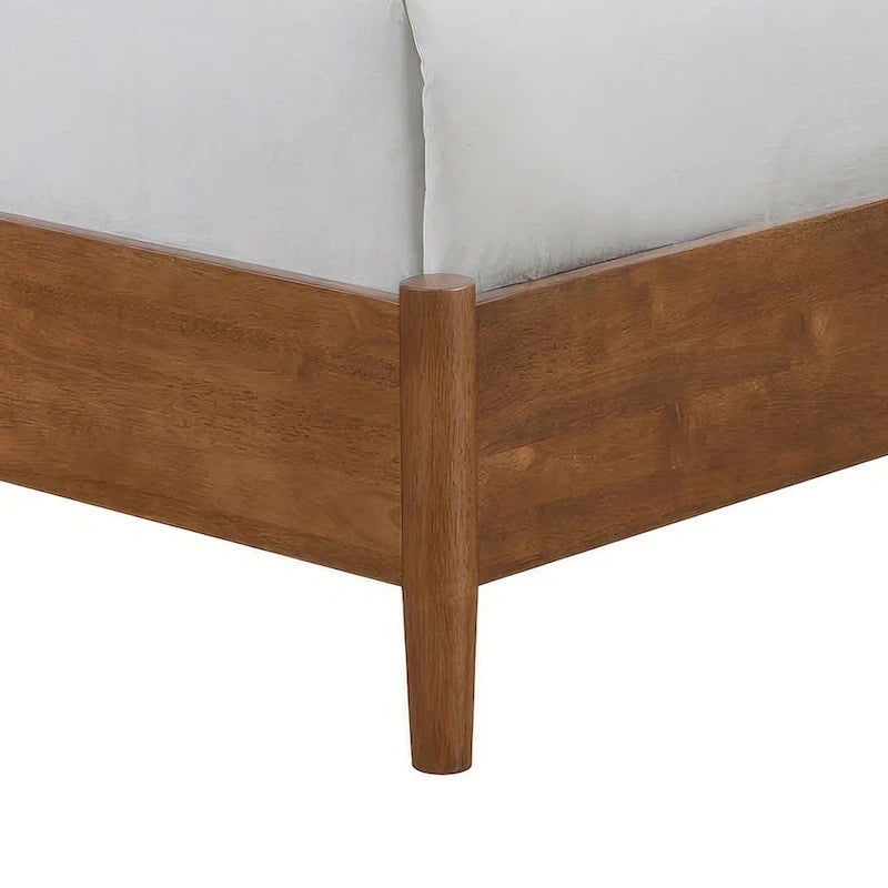 Ensemble de chambre 3 pièces en noyer et bouclé beige de style Mid-Century (Grand lit/Très grand lit, 1 à 2 places)