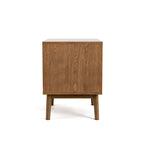 Ensemble de chambre 3 pièces en noyer et bouclé beige de style Mid-Century (Grand lit/Très grand lit, 1 à 2 places)