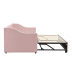 Lit de repos en velours gris/rose/beige avec lit gigogne escamotable, double à grand lit, 1 à 2 couchages