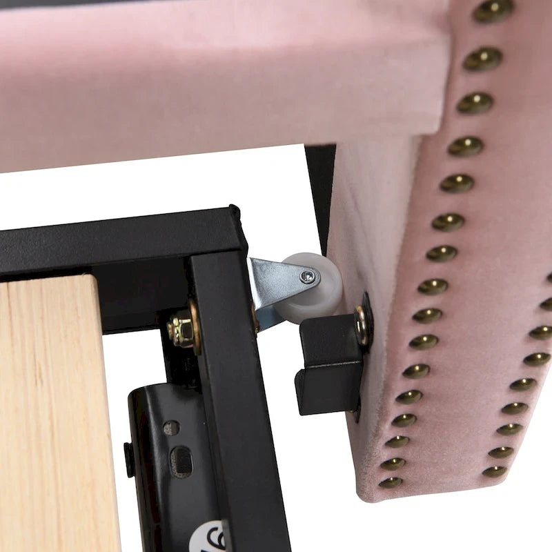 Lit de repos en velours gris/rose/beige avec lit gigogne escamotable, double à grand lit, 1 à 2 couchages
