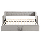 Lit de repos en velours gris/rose/beige avec lit gigogne escamotable, double à grand lit, 1 à 2 couchages