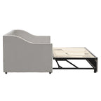 Lit de repos en velours gris/rose/beige avec lit gigogne escamotable, double à grand lit, 1 à 2 couchages