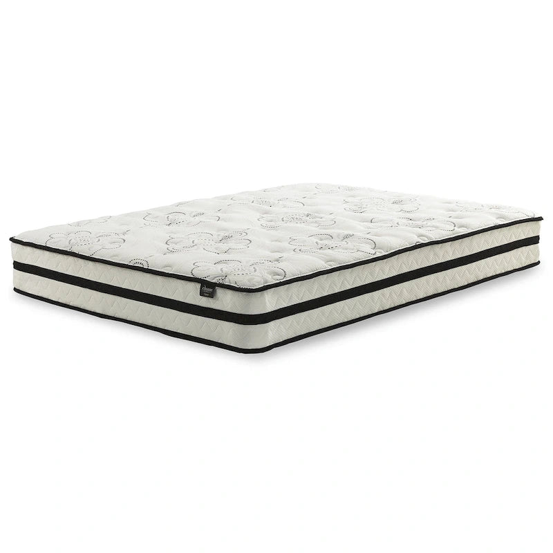 Ensemble matelas hybride noir/blanc et base réglable – 2 personnes, Grand lit/Très grand lit/Très grand lit californien