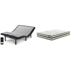 Ensemble matelas hybride noir/blanc et base réglable – 2 personnes, Grand lit/Très grand lit/Très grand lit californien