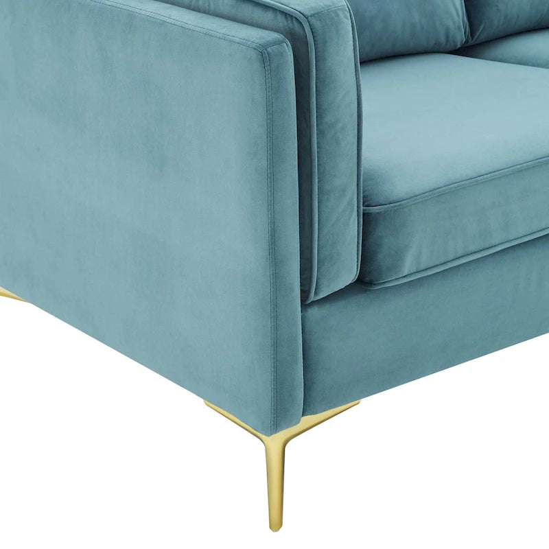Canapé 3 places en velours style scandinave – Bleu nuit / Anthracite / Beige / Cognac