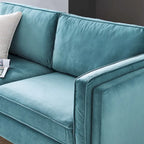 Canapé 3 places en velours style scandinave – Bleu nuit / Anthracite / Beige / Cognac