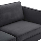 Canapé 3 places en velours style scandinave – Bleu nuit / Anthracite / Beige / Cognac