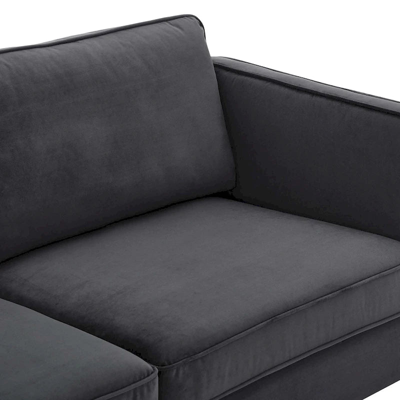 Canapé 3 places en velours style scandinave – Bleu nuit / Anthracite / Beige / Cognac