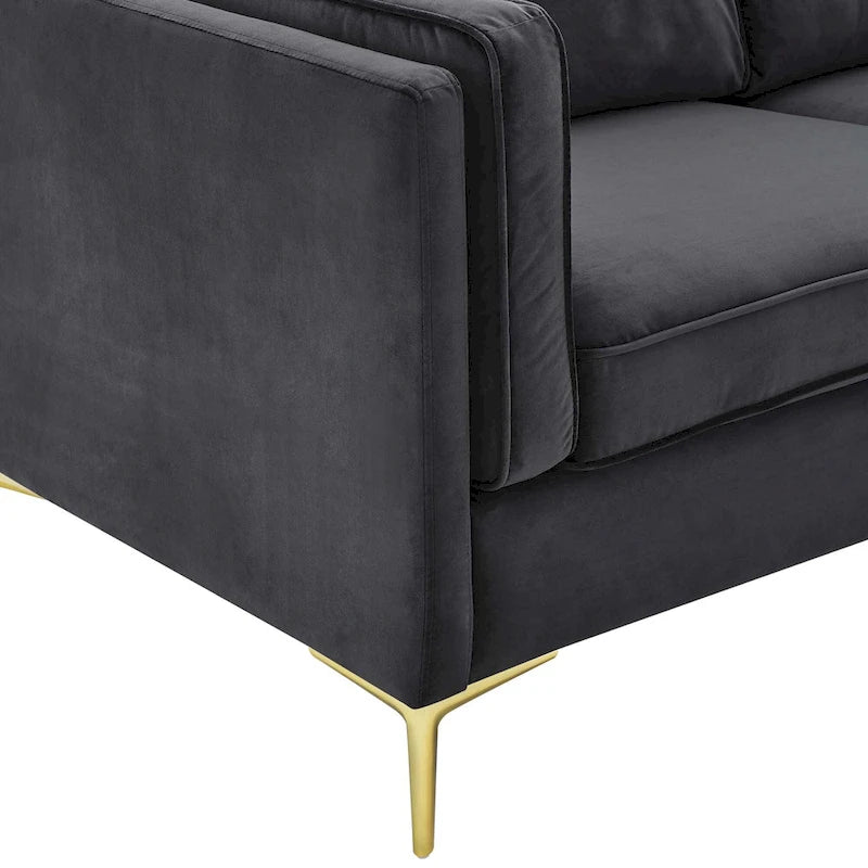Canapé 3 places en velours style scandinave – Bleu nuit / Anthracite / Beige / Cognac
