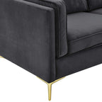 Canapé 3 places en velours style scandinave – Bleu nuit / Anthracite / Beige / Cognac