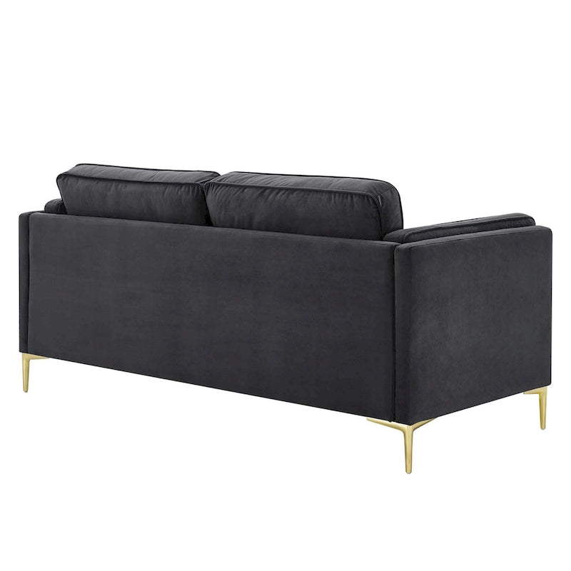 Canapé 3 places en velours style scandinave – Bleu nuit / Anthracite / Beige / Cognac