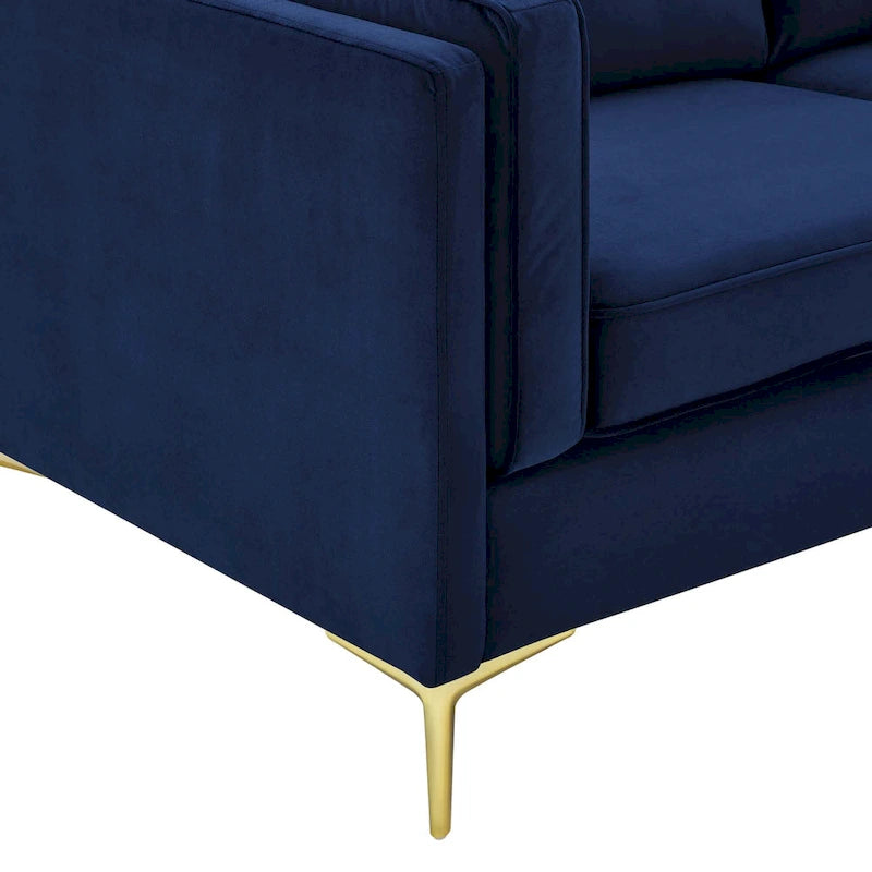 Canapé 3 places en velours style scandinave – Bleu nuit / Anthracite / Beige / Cognac