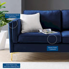 Canapé 3 places en velours style scandinave – Bleu nuit / Anthracite / Beige / Cognac