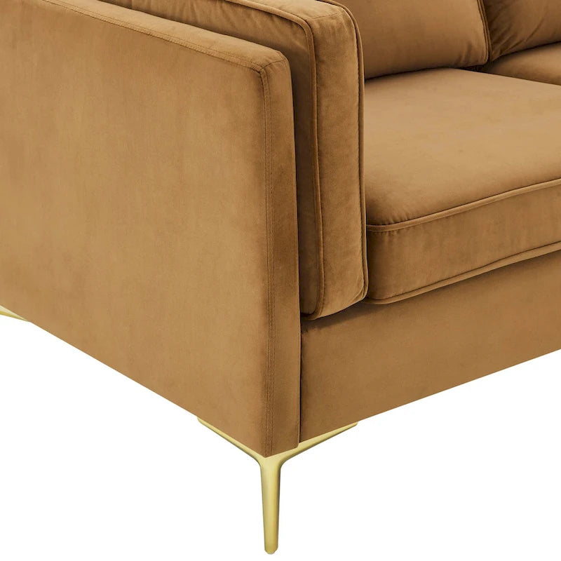 Canapé 3 places en velours style scandinave – Bleu nuit / Anthracite / Beige / Cognac