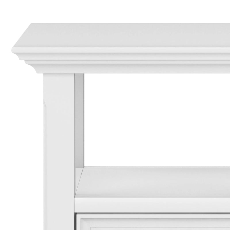 Table d'appoint carrée en bois massif avec tiroir et étagère – 10 couleurs, 48 cm L x 51 cm H