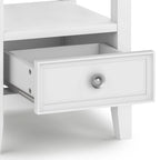 Table d'appoint carrée en bois massif avec tiroir et étagère – 10 couleurs, 48 cm L x 51 cm H