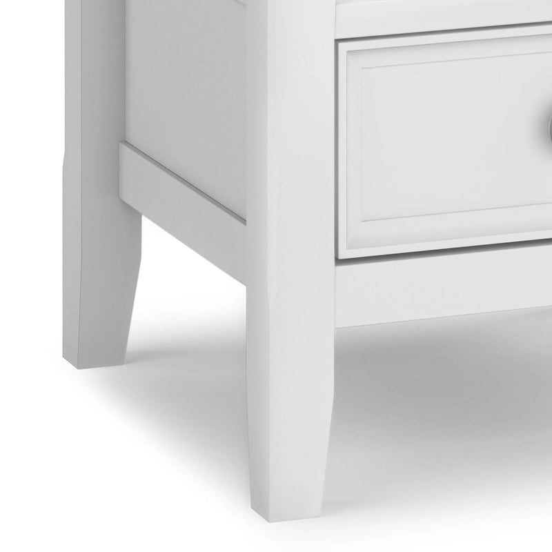Table d'appoint carrée en bois massif avec tiroir et étagère – 10 couleurs, 48 cm L x 51 cm H