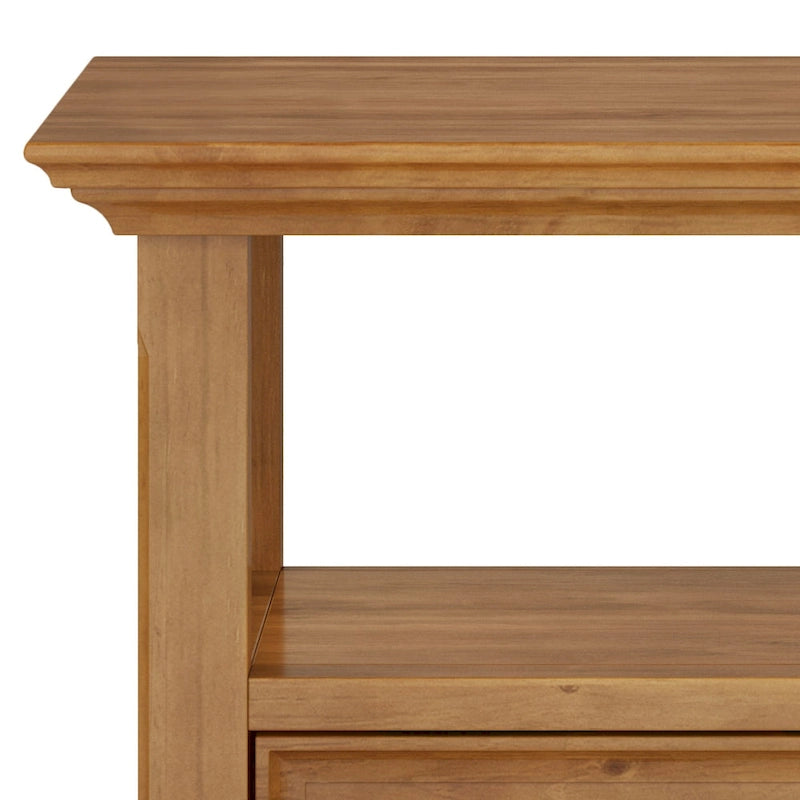 Table d'appoint carrée en bois massif avec tiroir et étagère – 10 couleurs, 48 cm L x 51 cm H
