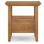 Table d'appoint carrée en bois massif avec tiroir et étagère – 10 couleurs, 48 cm L x 51 cm H