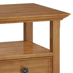 Table d'appoint carrée en bois massif avec tiroir et étagère – 10 couleurs, 48 cm L x 51 cm H