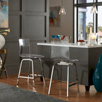 Ensemble de salle à manger rond 5 places à hauteur de comptoir avec plateau en verre Champagne doré / Chrome