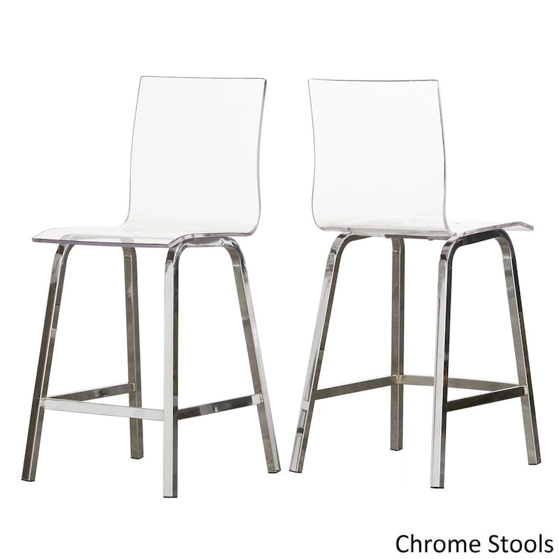 Ensemble de salle à manger rond 5 places à hauteur de comptoir avec plateau en verre Champagne doré / Chrome