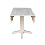 Table de salle à manger carrée à abattants, couleurs blanc/cannelle/noir, style piédestal, 4 places