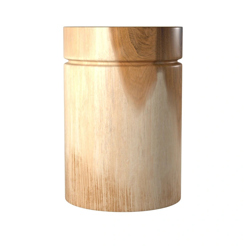 Table d'appoint ronde en bois d'acacia naturel – 1 pièce