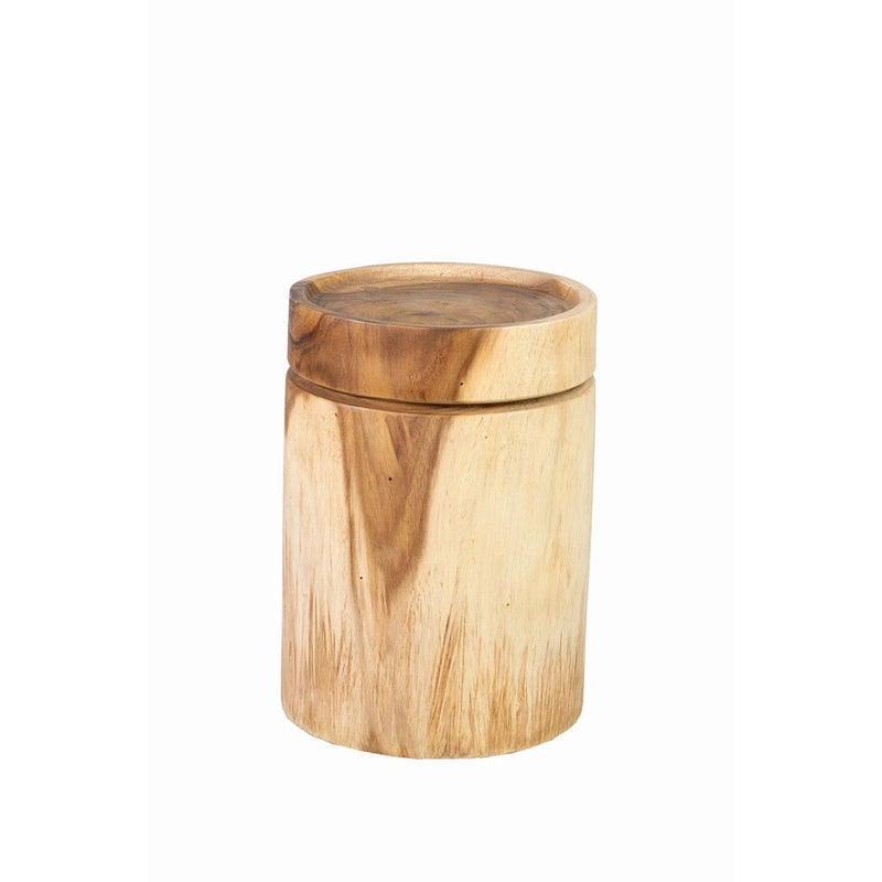 Table d'appoint ronde en bois d'acacia naturel – 1 pièce