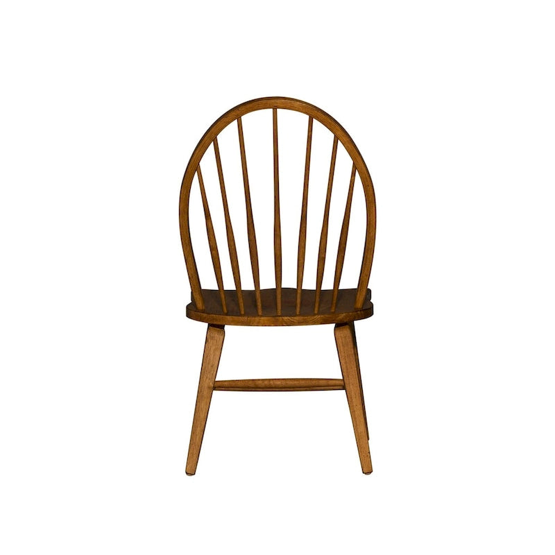 Chaise d'appoint de salle à manger Windsor, dossier brun foncé, lot de 2