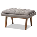 Pouf capitonné gris/noir de style Mid-Century, une place