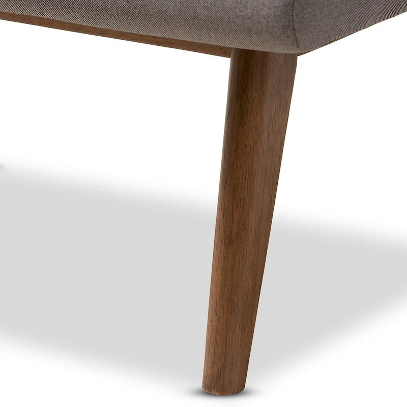Pouf capitonné gris/noir de style Mid-Century, une place