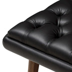 Pouf capitonné gris/noir de style Mid-Century, une place