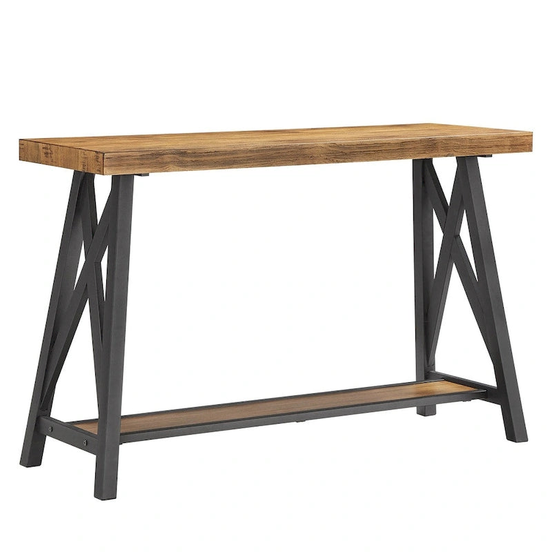 Console industrielle X-Base – Chêne / Marron / Gris / Noir