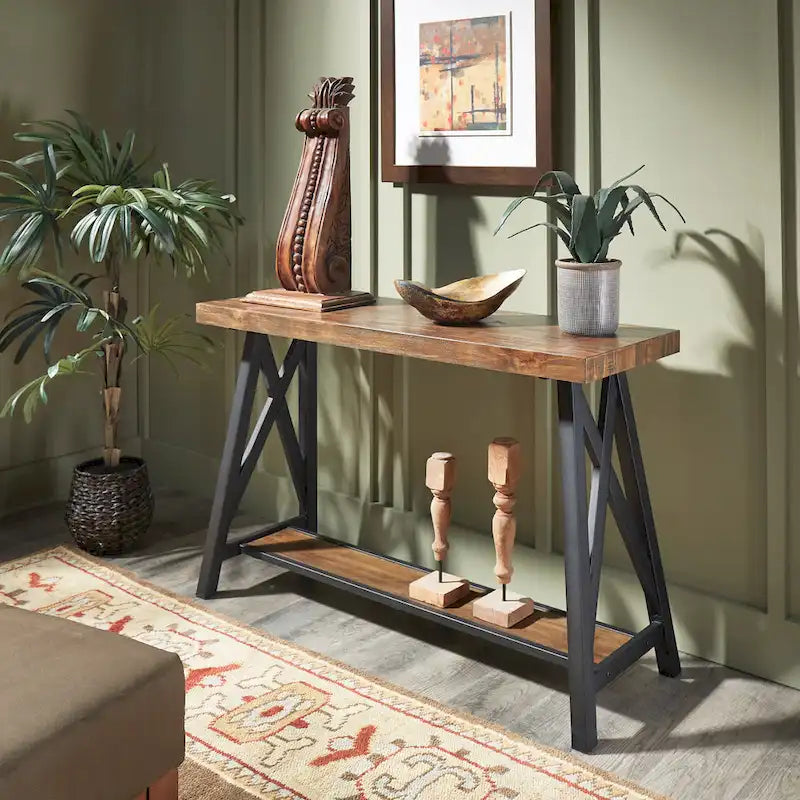 Console industrielle X-Base – Chêne / Marron / Gris / Noir