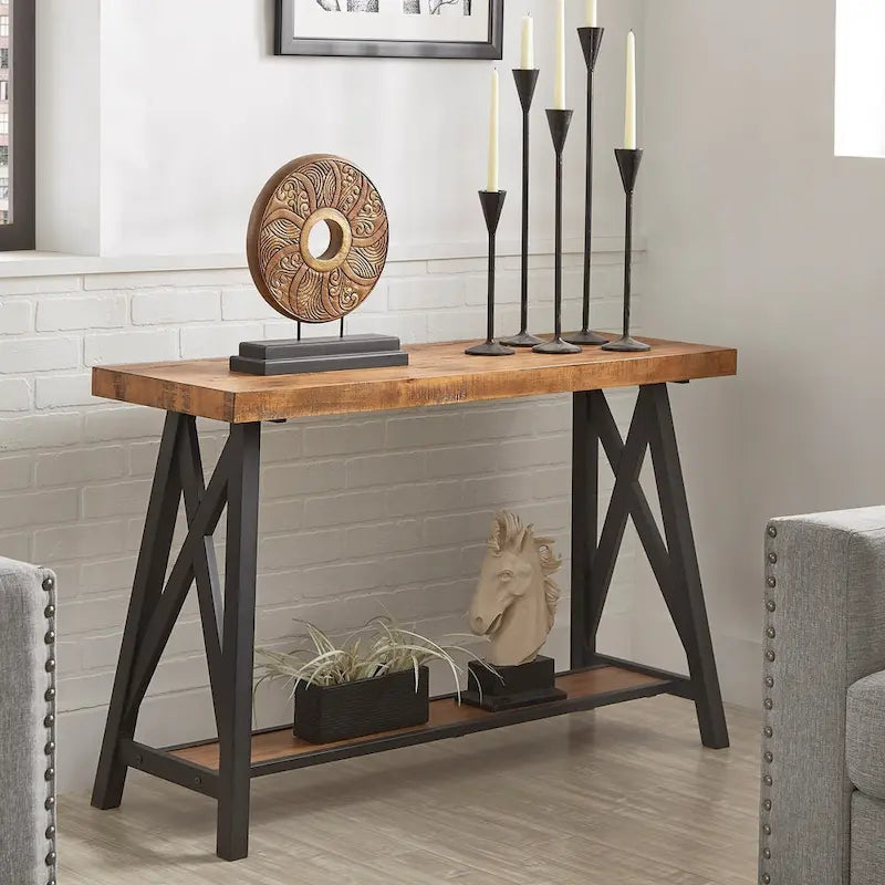 Console industrielle X-Base – Chêne / Marron / Gris / Noir