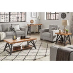 Console industrielle X-Base – Chêne / Marron / Gris / Noir