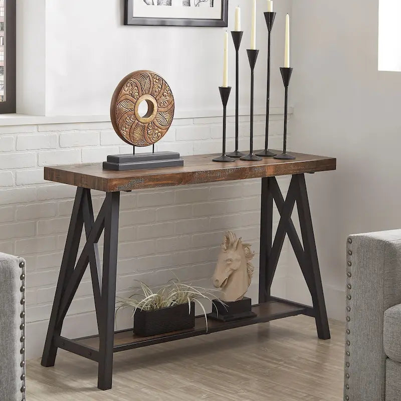Console industrielle X-Base – Chêne / Marron / Gris / Noir