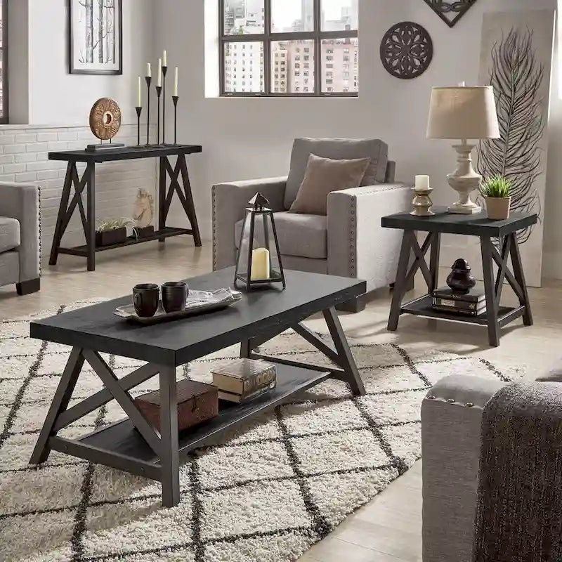 Console industrielle X-Base – Chêne / Marron / Gris / Noir
