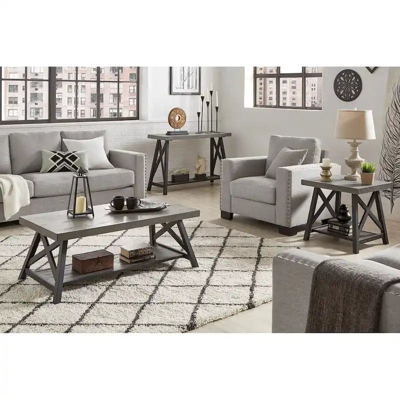 Console industrielle X-Base – Chêne / Marron / Gris / Noir