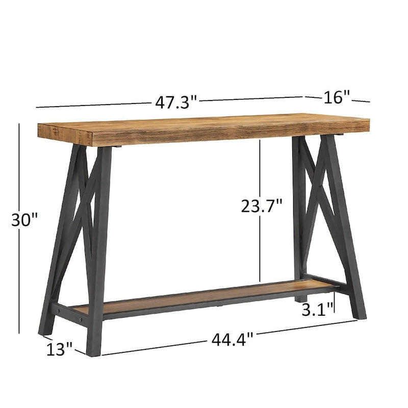 Console industrielle X-Base – Chêne / Marron / Gris / Noir