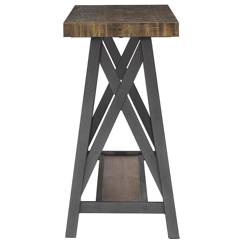 Console industrielle X-Base – Chêne / Marron / Gris / Noir